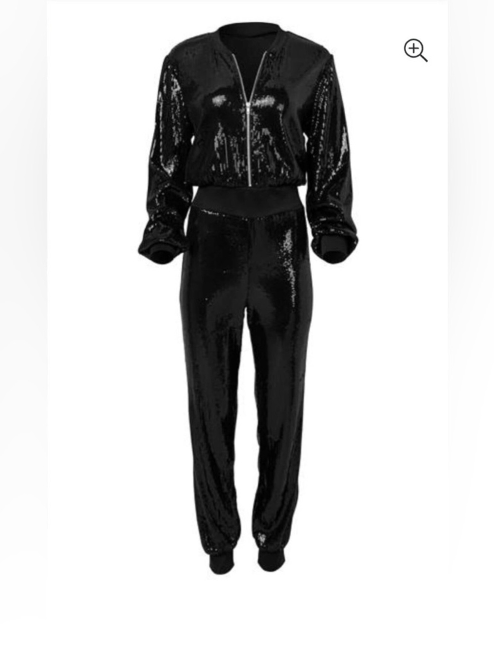 Sequins Black Long Sleeve Women’s Jumpsuit Size Small NWT - Picture 3 of 12